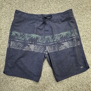 Travis Mathew Swim Board‎ Shorts Mens Size 40 Blue Trunks 10" Inseam Unlined